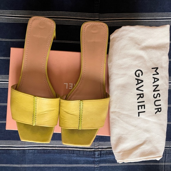 Mansur Gavriel Low Mule Leather Sandals - Picture 6 of 6